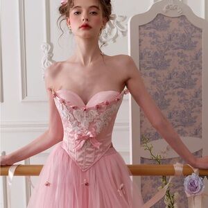 pink lacemade corset